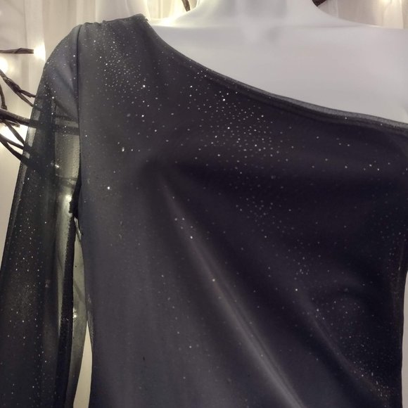 One Shoulder Smoky Shimmery Blouse - Picture 6 of 13